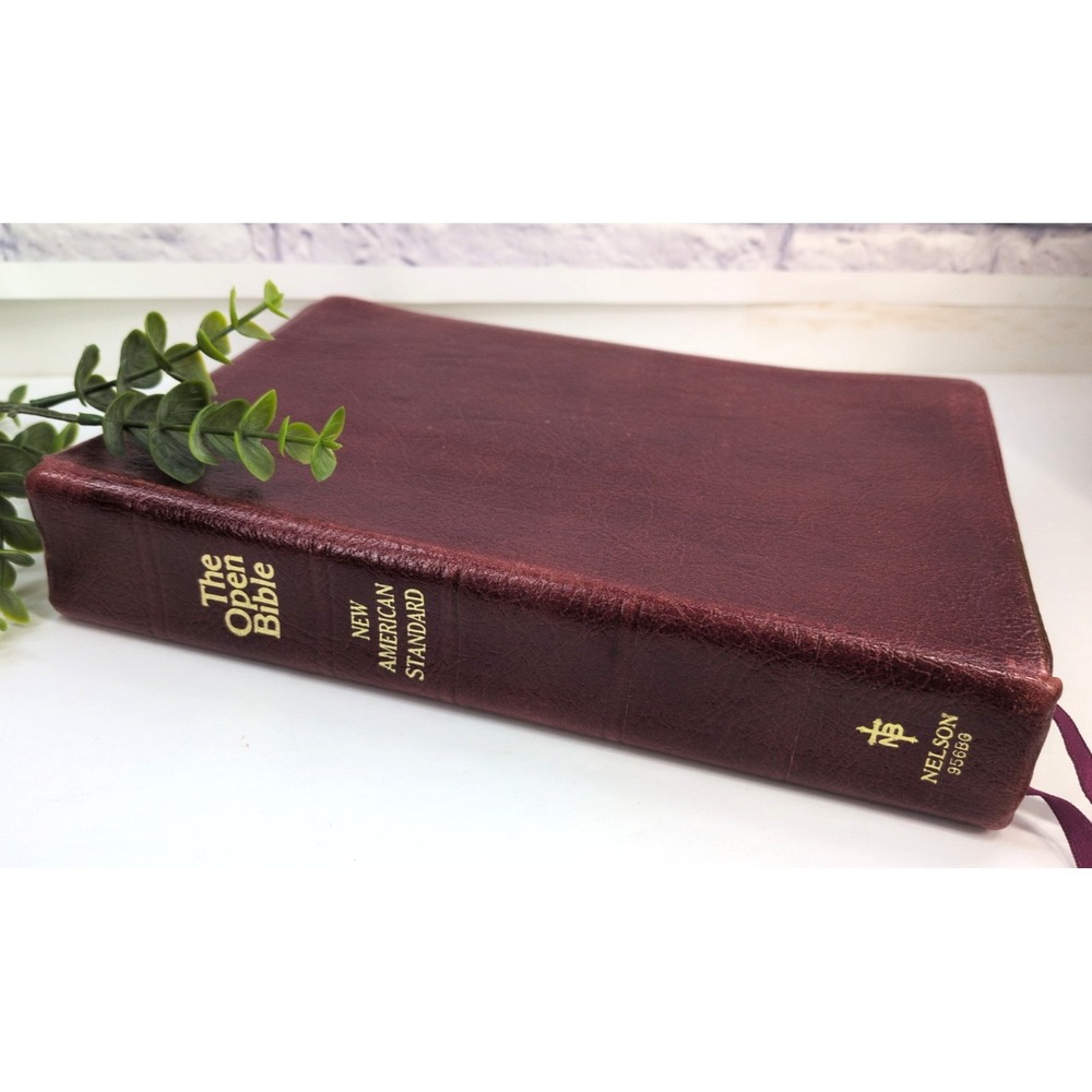RARE 1979 LOCKMAN🚨The Open Bible Nelson Maroon Genuine Leather NASB Red Letter